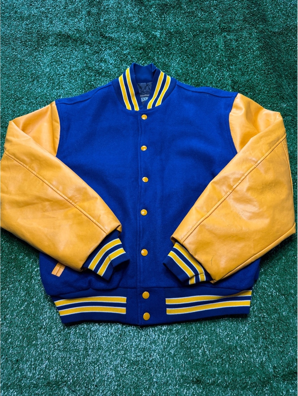Vintage 80s/90s Rennoc Leather Varsity Jacket | Size Medium
